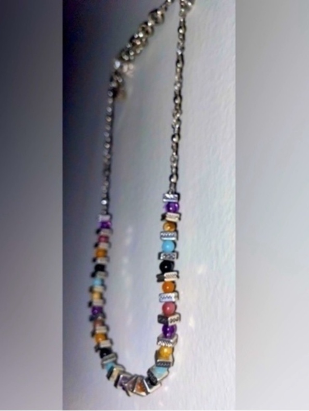Brighton Contempo Confetti Necklace Colorful Bead Silver OS